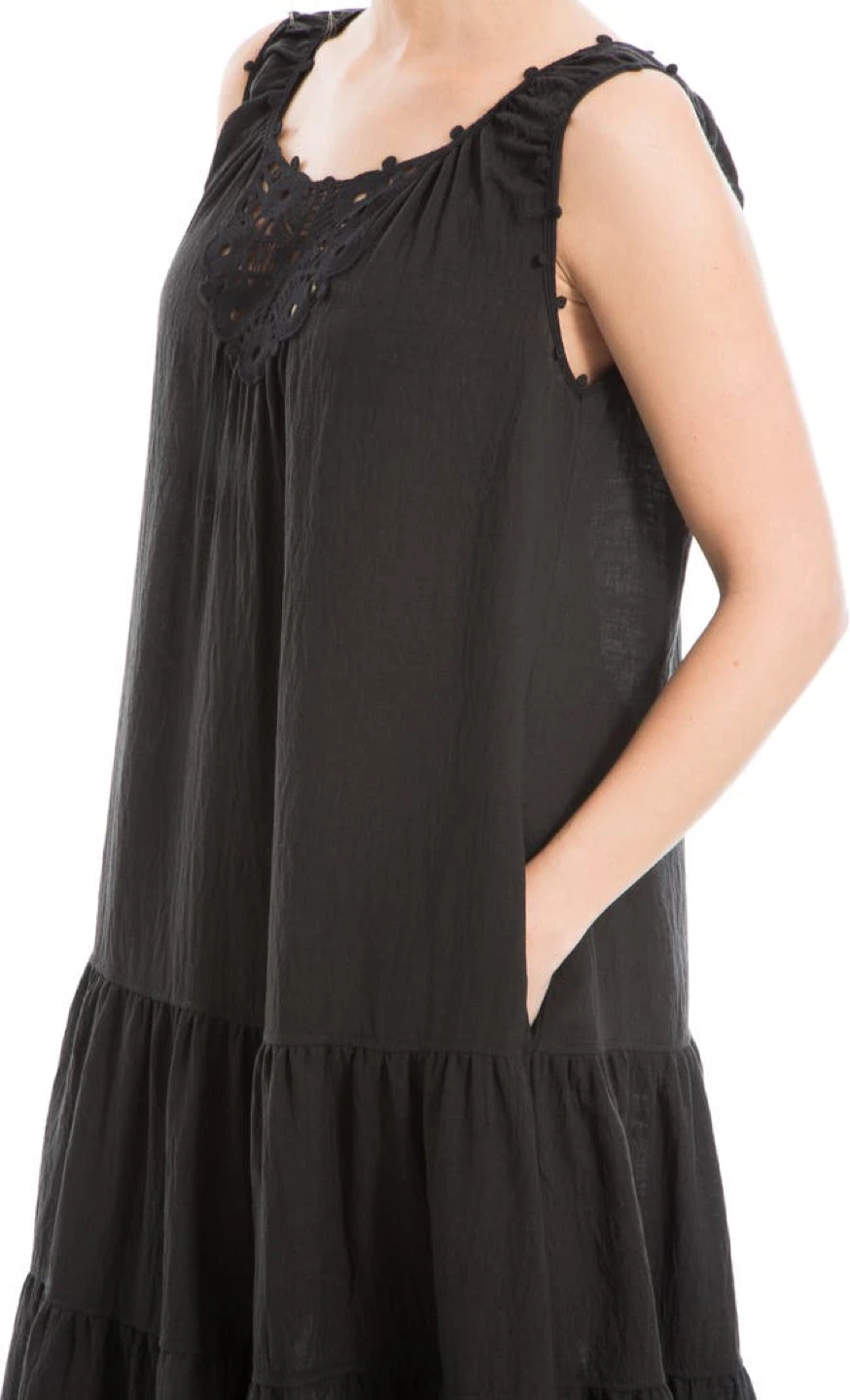 Lace Inset Tiered Maxi Dress MAX STUDIO LONDON - photo 3