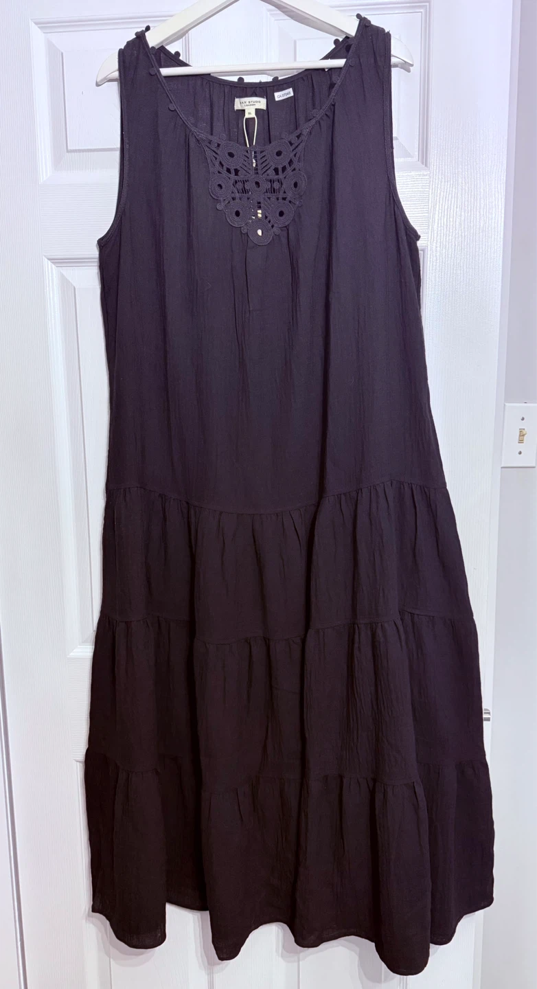 Lace Inset Tiered Maxi Dress MAX STUDIO LONDON - photo 4
