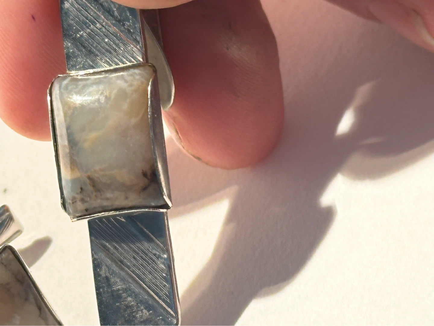 Vintage agate tie clip and cufflink set - photo 2