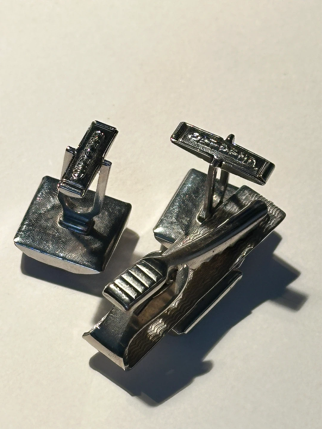 Vintage agate tie clip and cufflink set - photo 4