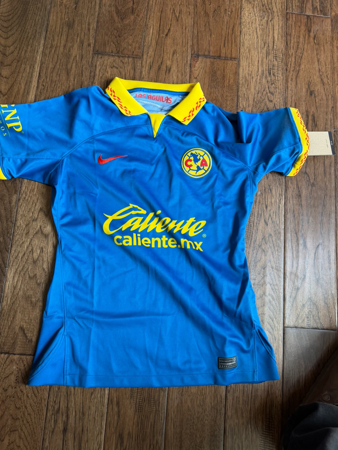 Nike Club America Soccer Jersey Womens Size S Blue Yellow