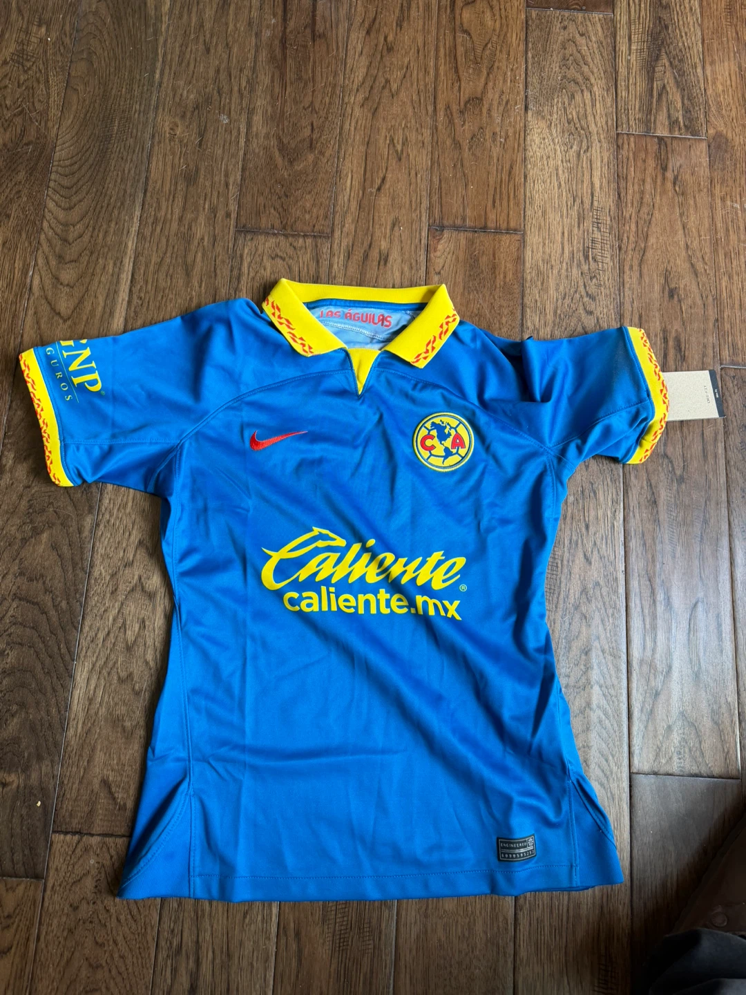 Nike Club America Soccer Jersey Womens Size S Blue Yellow - photo 2