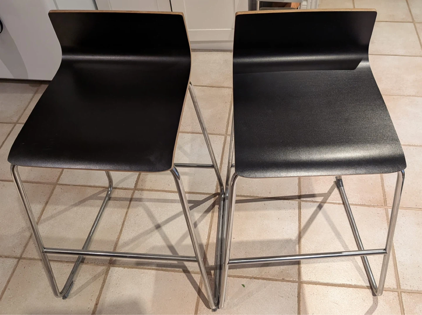 Set of 2 Black Bar Stools