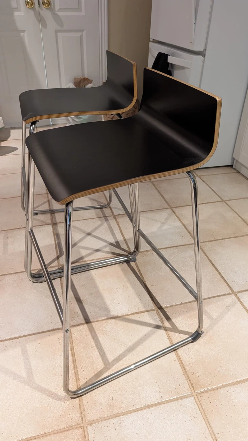 Set of 2 Black Bar Stools - photo 2
