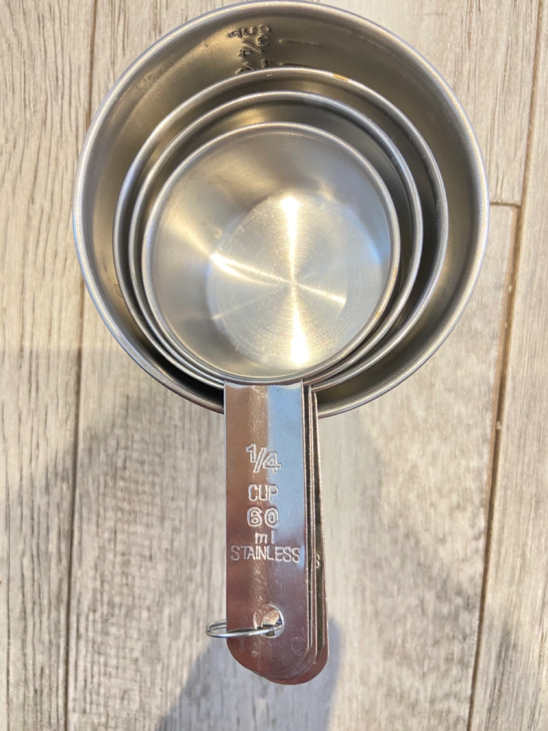 Set of 4 Stainless Steel Measuring Cups