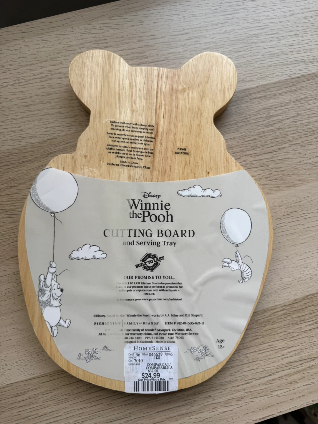 Brand new solid wood Winnie the Pooh cutting board - photo 3