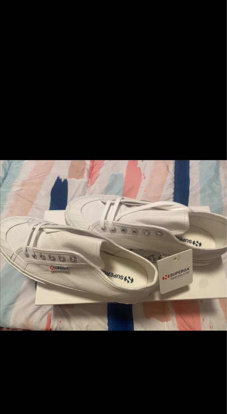 Superga 2630 Stripe White Canvas Sneakers - US W 8 / EU 40 - photo 2