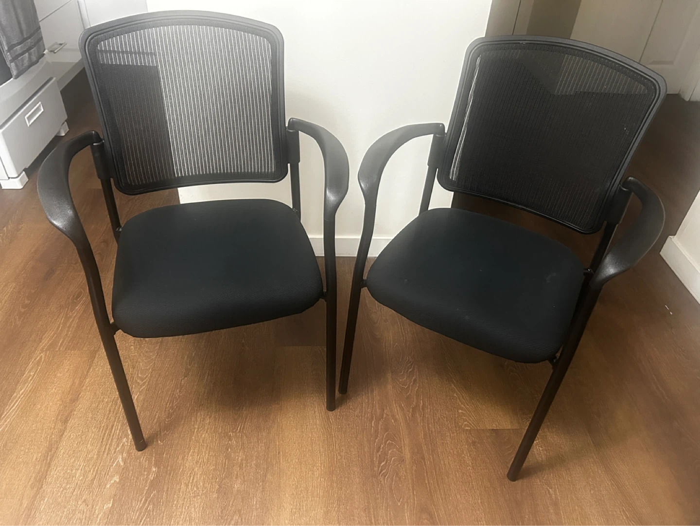 Black Office Guest Chairs (Set of 2)