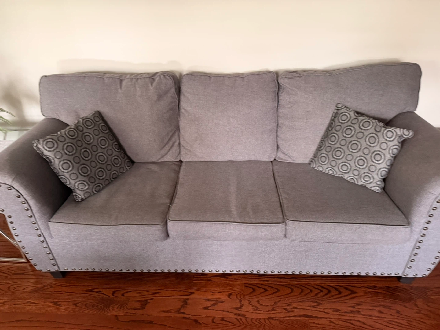 Grey Sofa and Armchair Set with Decorative Pillows - photo 2