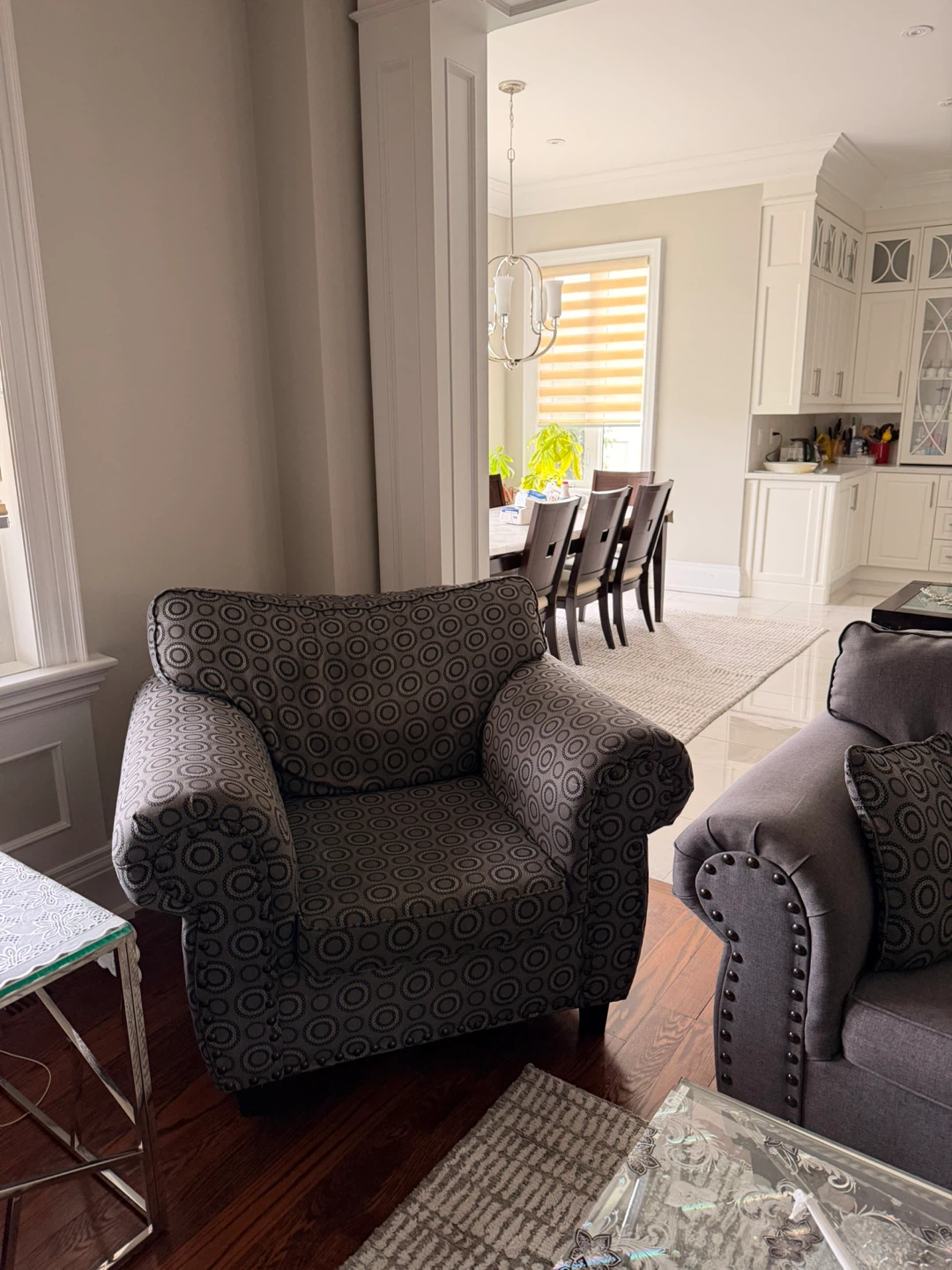 Grey Sofa and Armchair Set with Decorative Pillows - photo 3