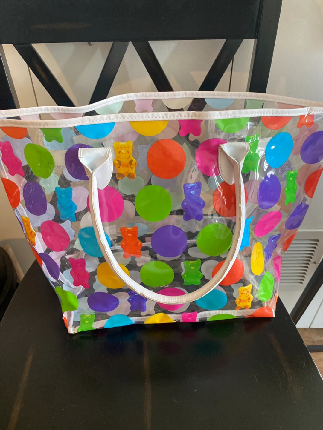 Clear Tote Bag with Gummy Bear and Polka Dot Pattern - photo 3
