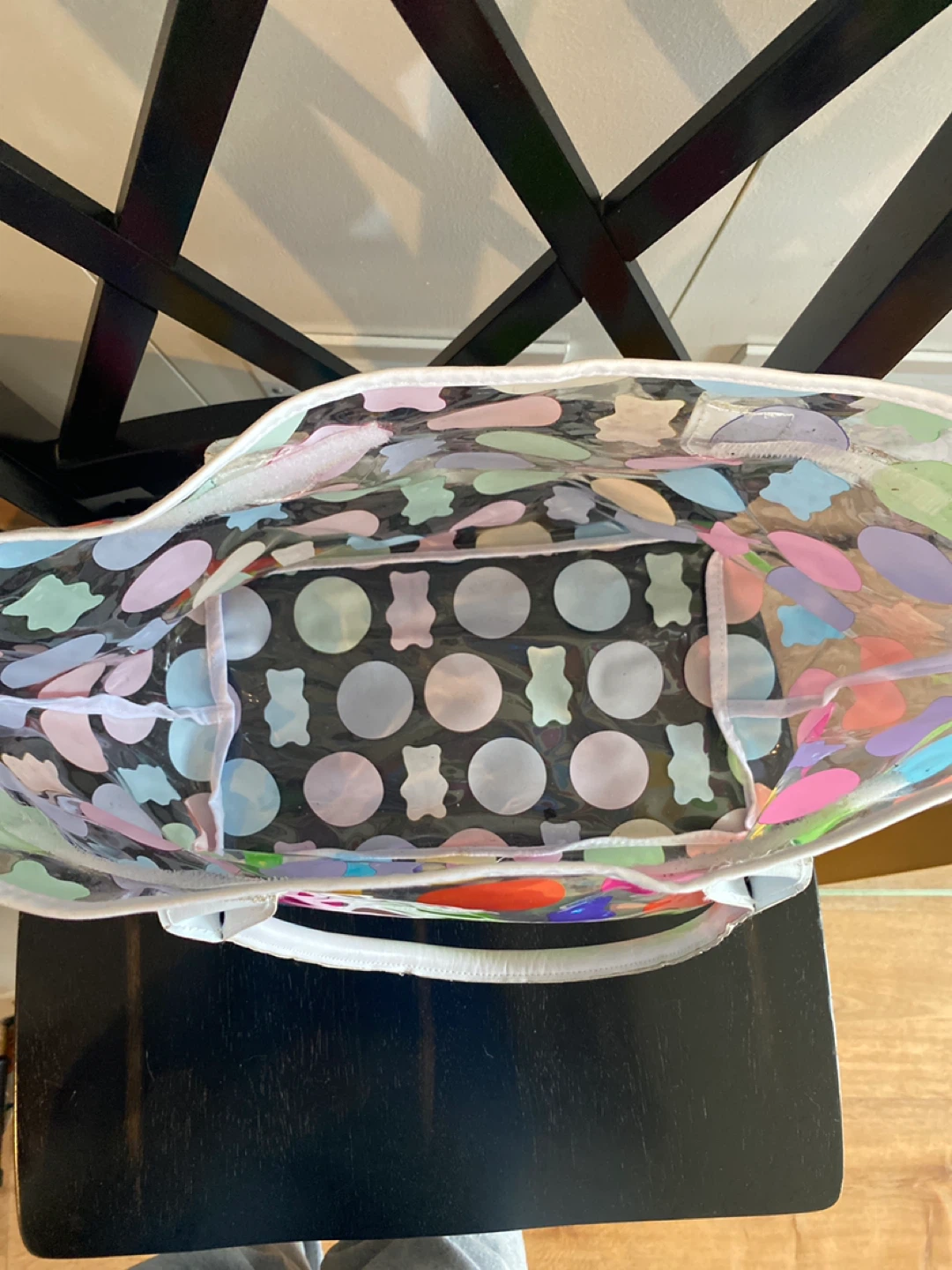 Clear Tote Bag with Gummy Bear and Polka Dot Pattern - photo 2