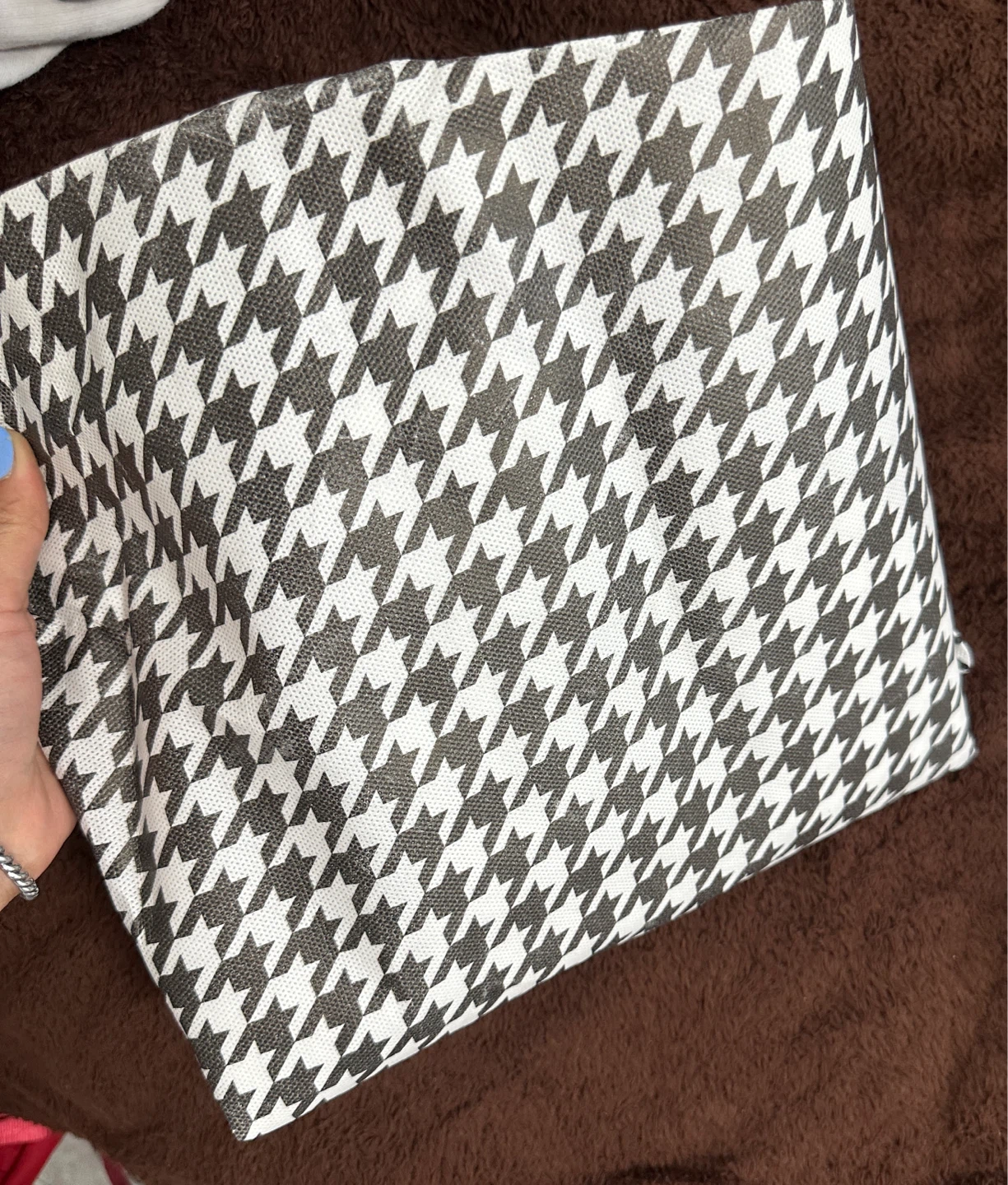 Houndstooth Storage Cube with Zipper - photo 2