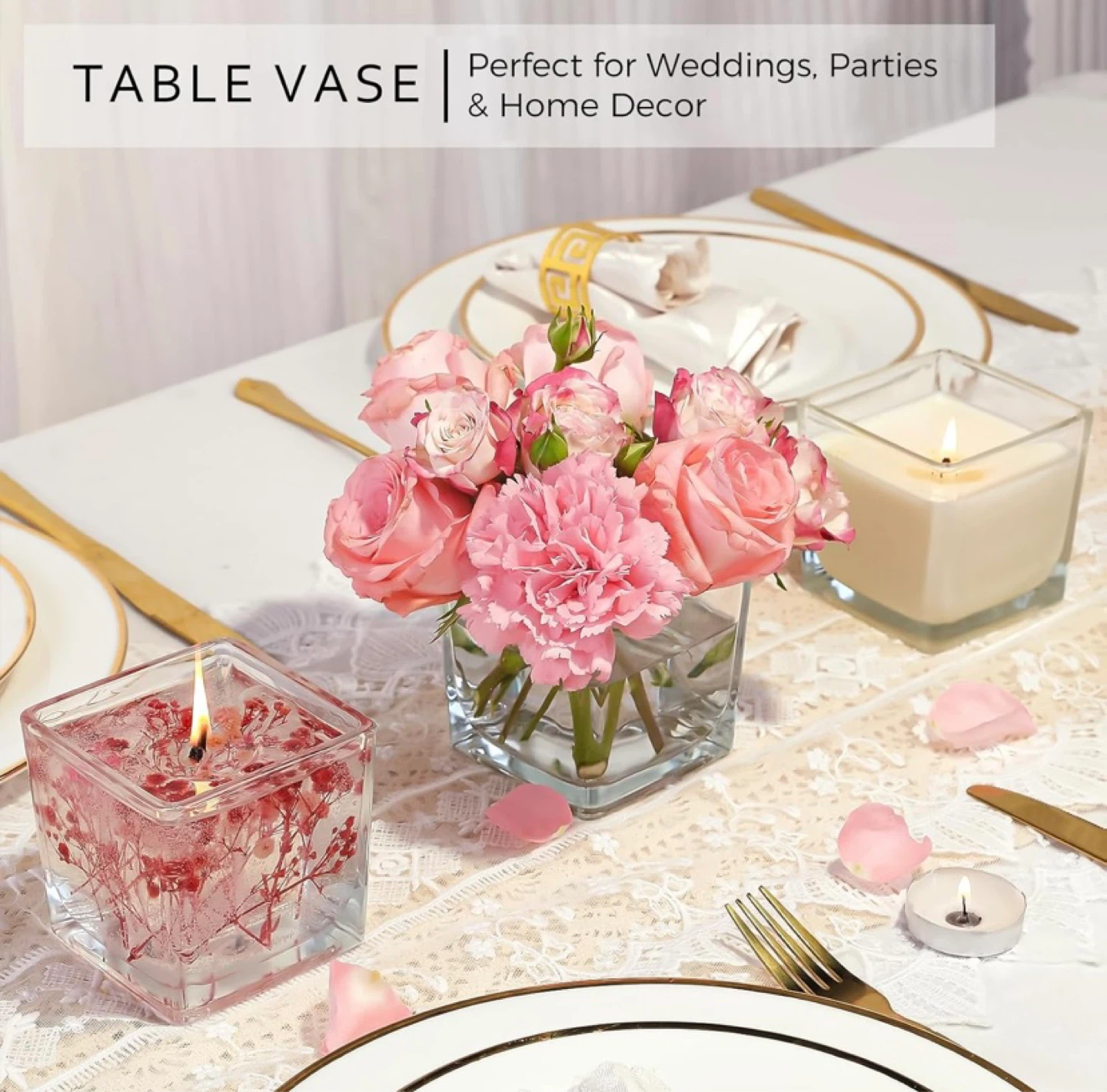 12 Pack Square Glass Vase 3" x 3" x 3" - photo 4