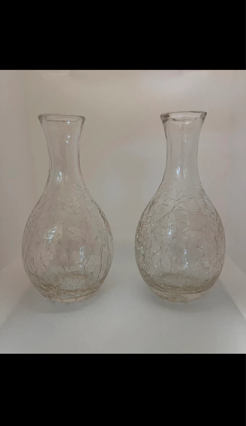 FREE - Two Crackle Glass Vases - photo 3