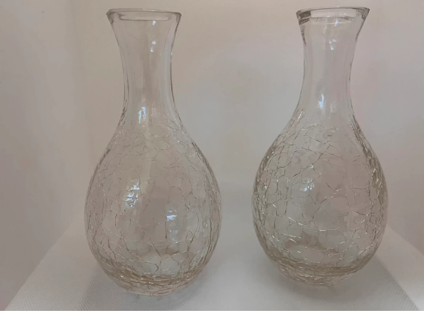FREE - Two Crackle Glass Vases - photo 2