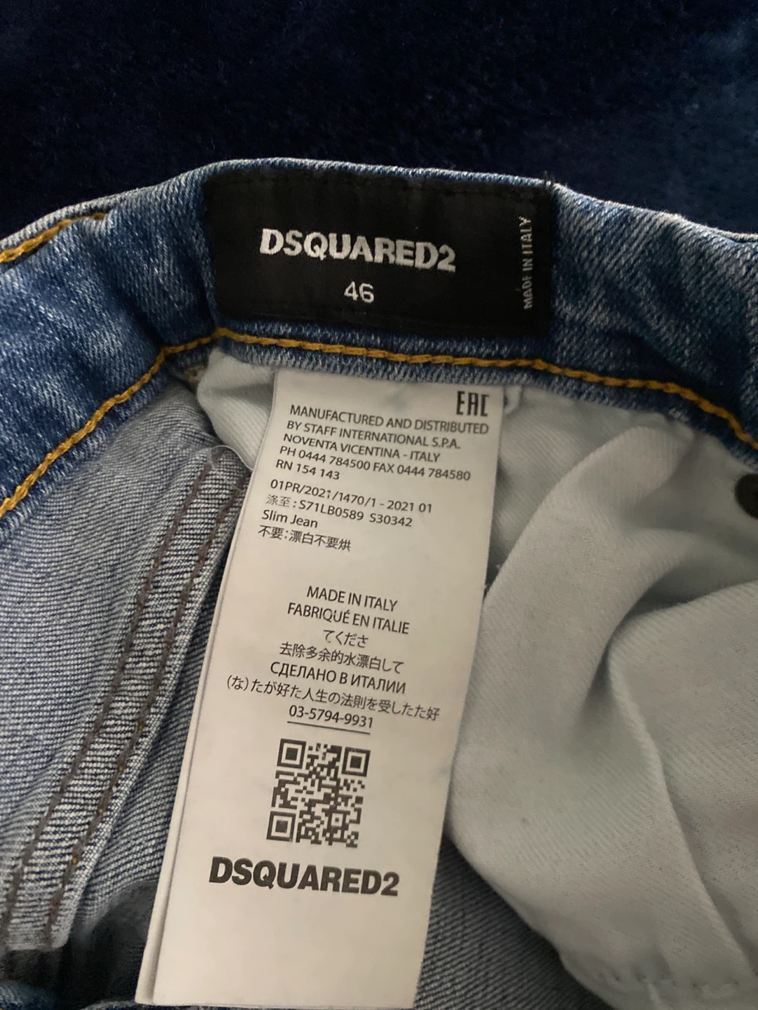 DSQUARED2 Men's Slim Jean Denim Pants Size 46 - Made in Italy - photo 5