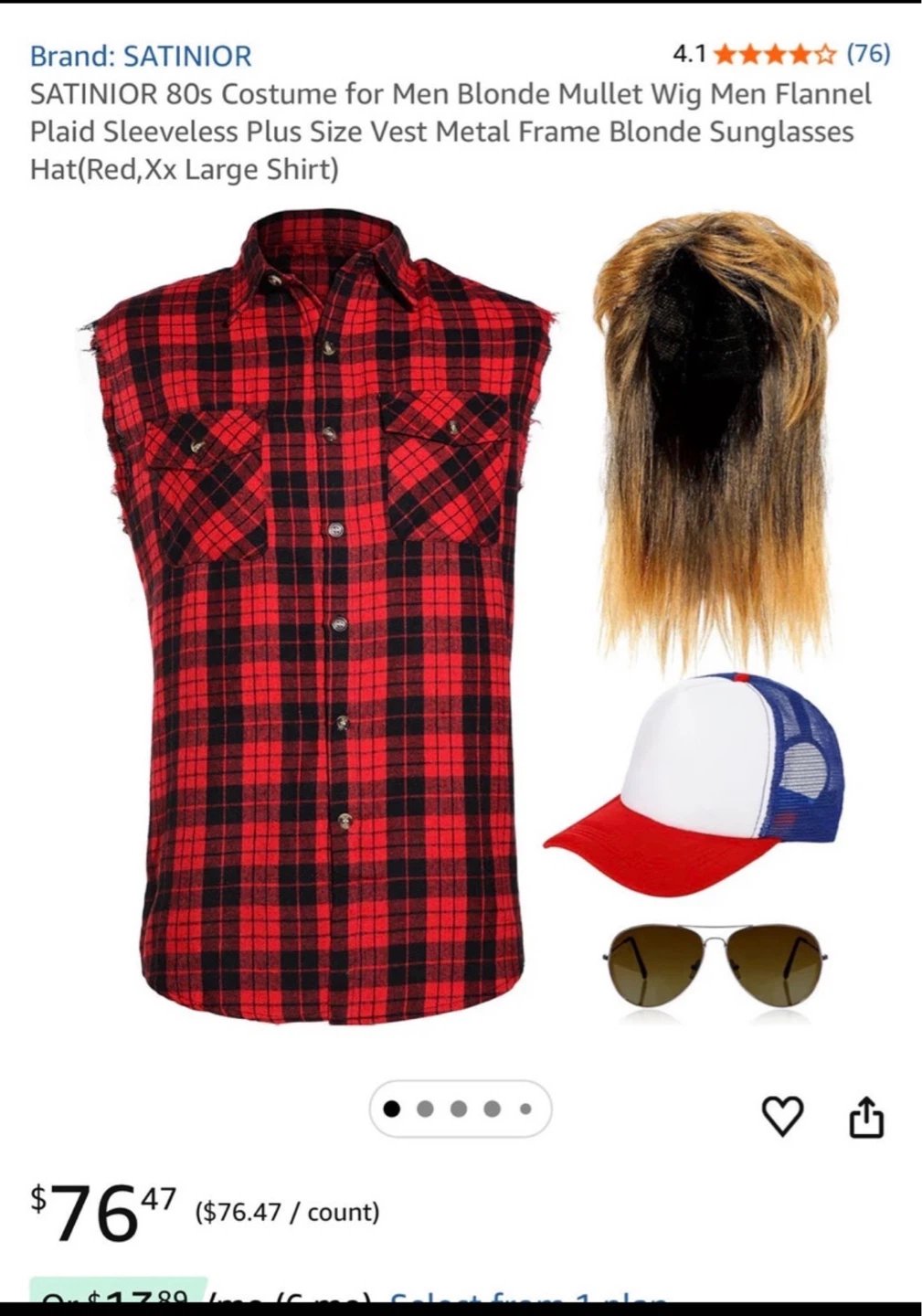 80s Mullet Costume for Men