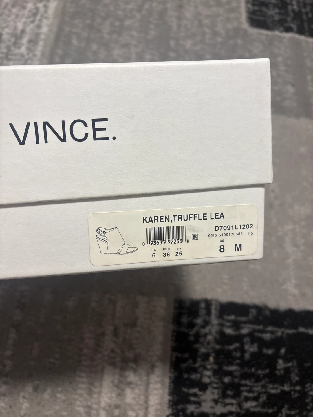 Vince Karen Wedge Sandals Grey Leather Size 8 - photo 4