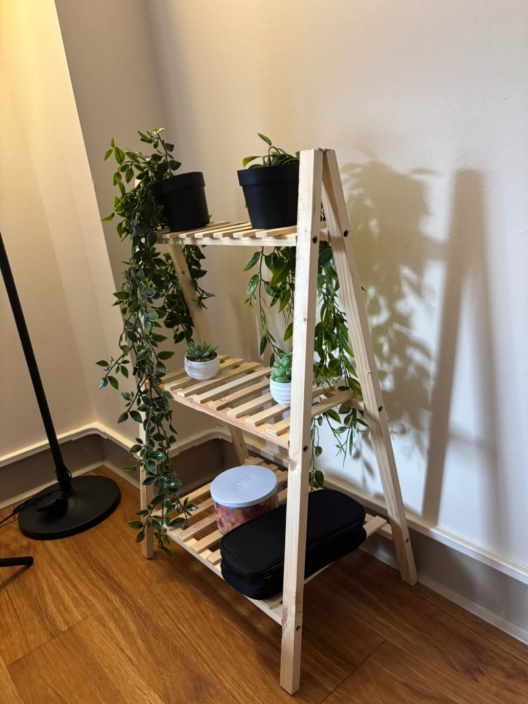 3-Tier Wooden Ladder Shelf - photo 3