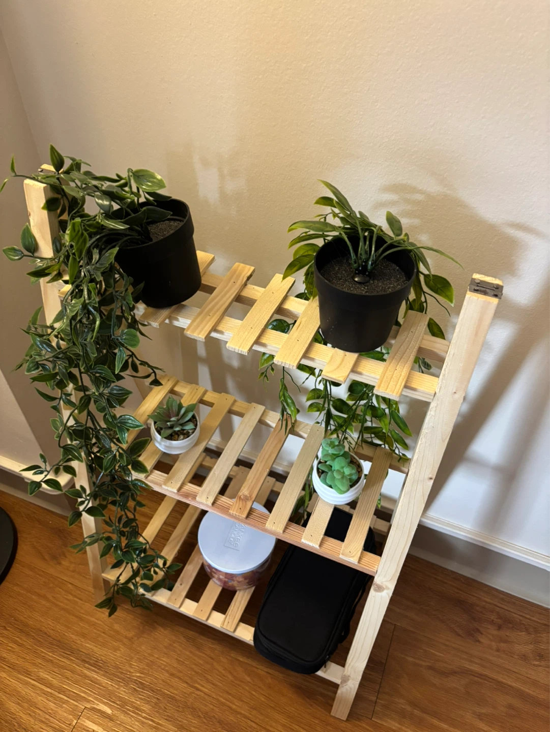 3-Tier Wooden Ladder Shelf - photo 2