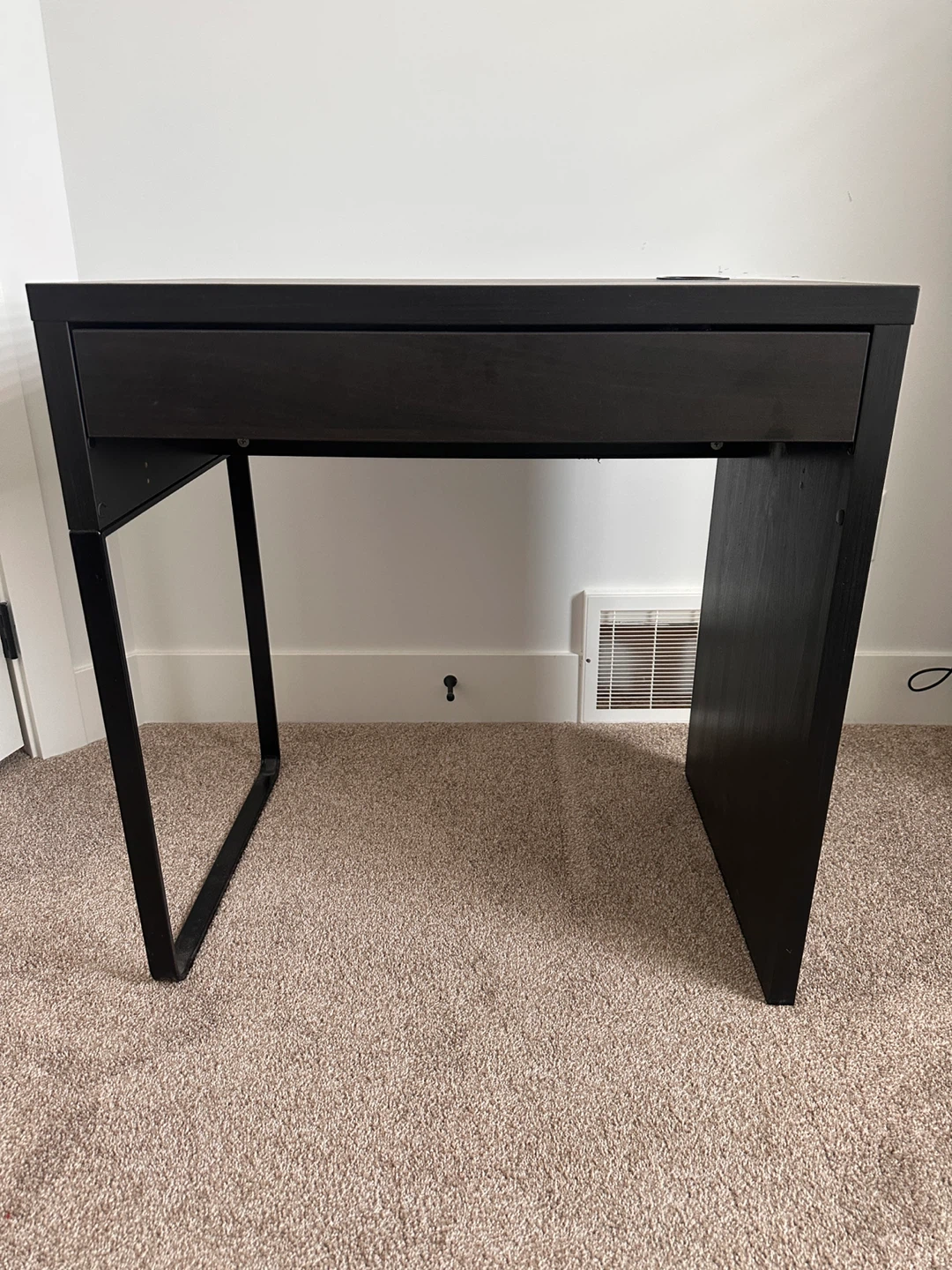 Black Modern Desk with Drawer - photo 2