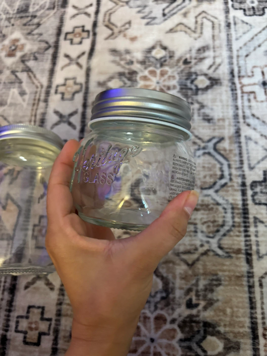Heritage Glass Mason Jars with Lids (Set of 2) - photo 2