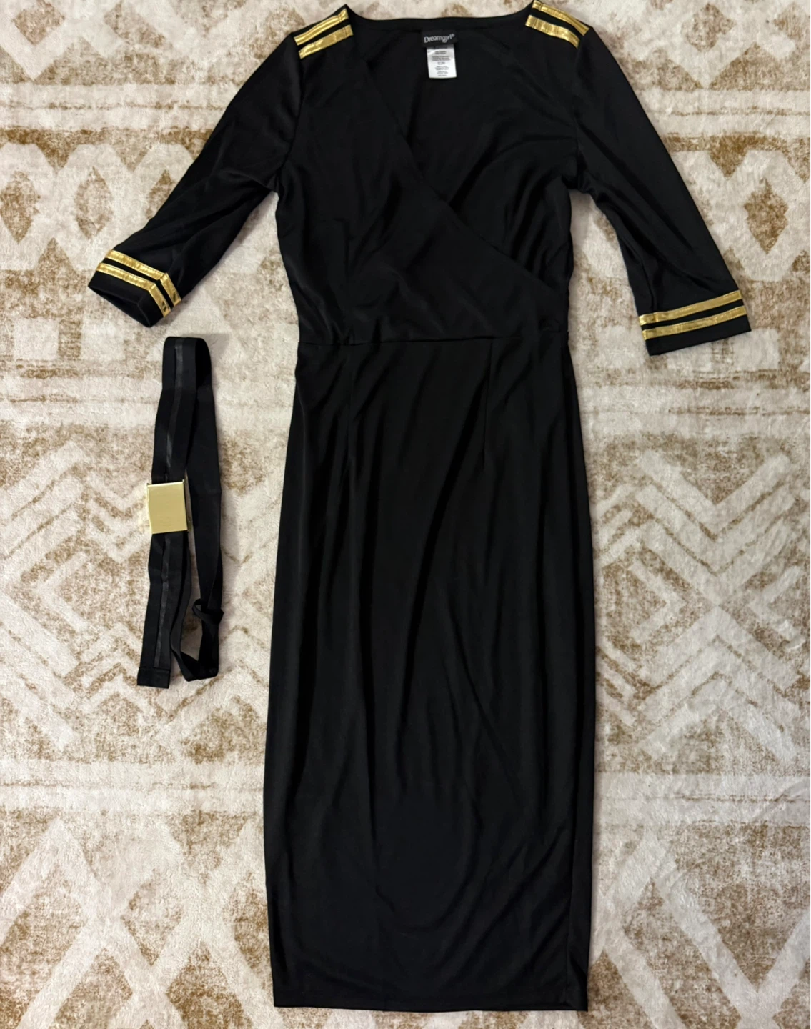 Women's Flight Attendant Costume Dress - Black, Size Small