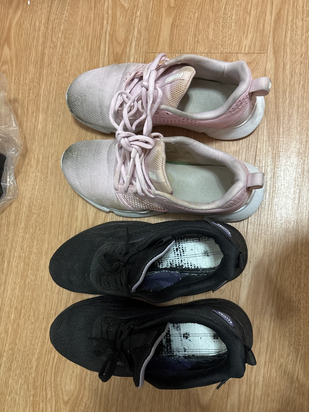 Women's Pink & Black Athletic Shoes and Black Slides - photo 2