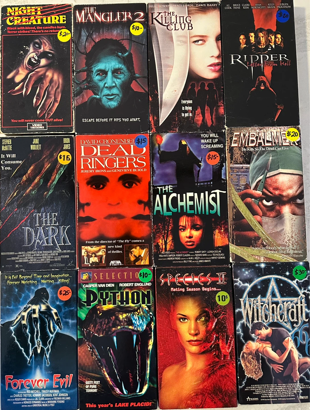 Vintage VHS Horror Movies For Sale