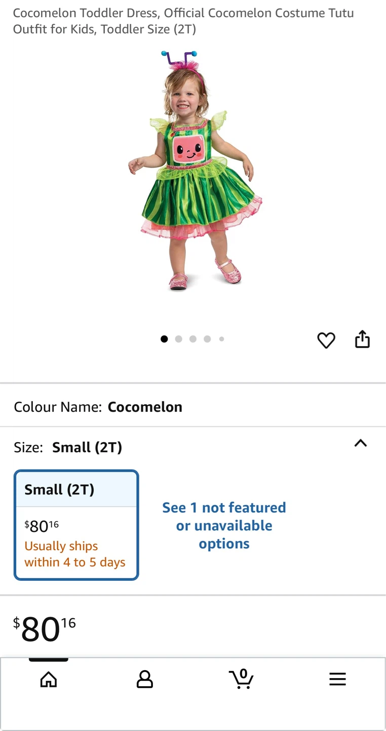 Cocomelon "Melon" Toddler Costume Dress Size S/P (2T) - photo 3