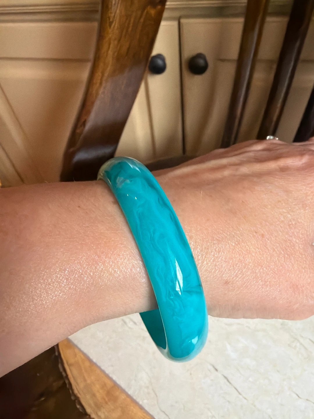 Turquoise Swirl Bangle Bracelet - photo 4