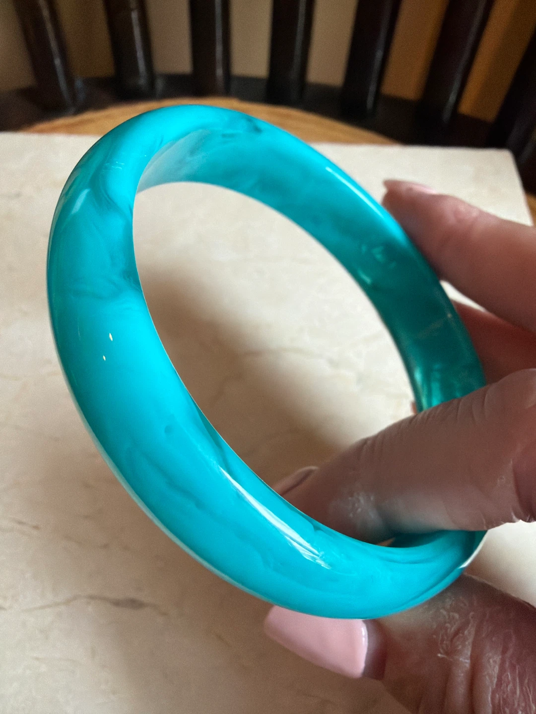 Turquoise Swirl Bangle Bracelet - photo 2