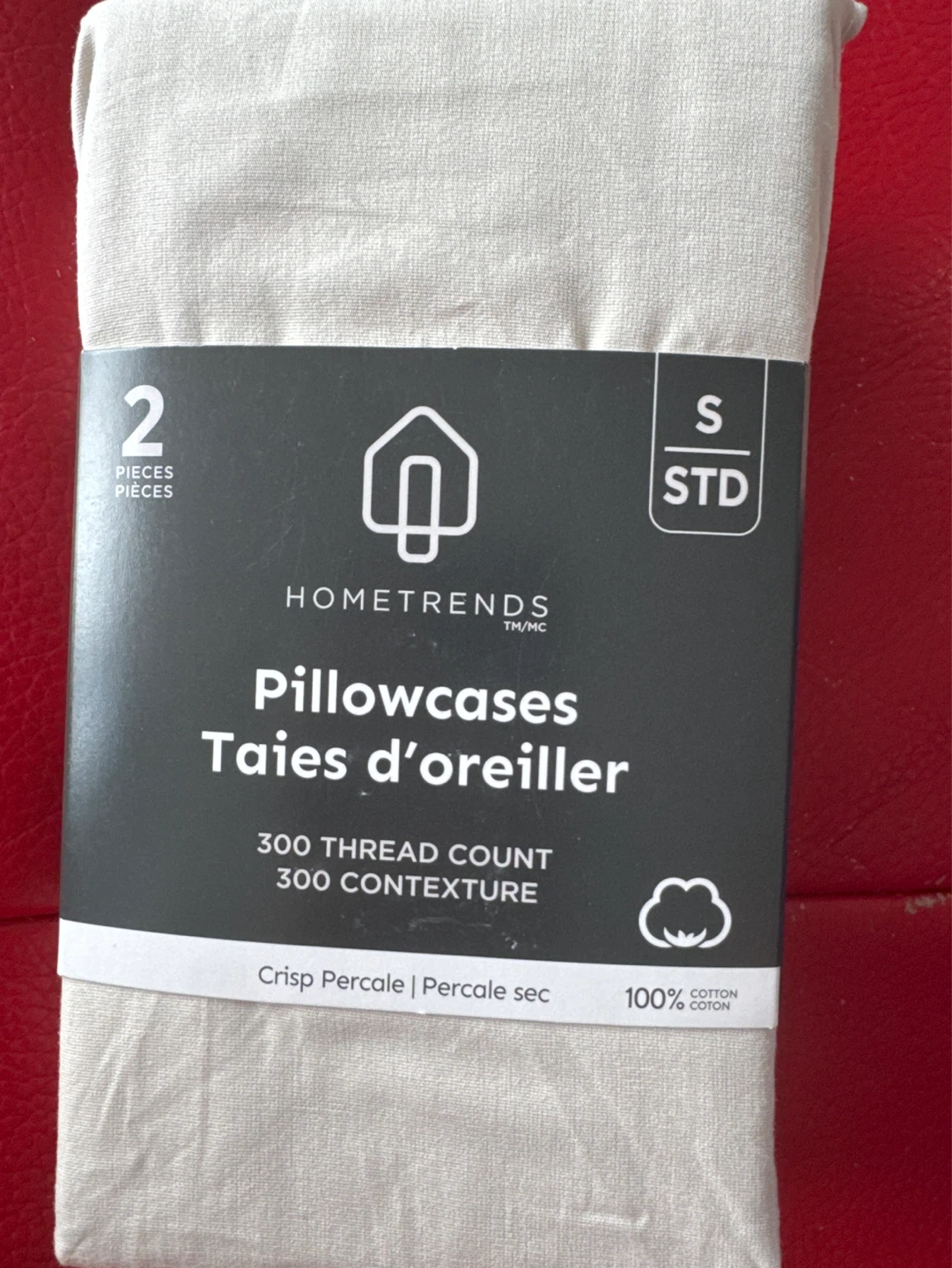 Hometrends Standard Pillowcases - 2 Pieces - Beige