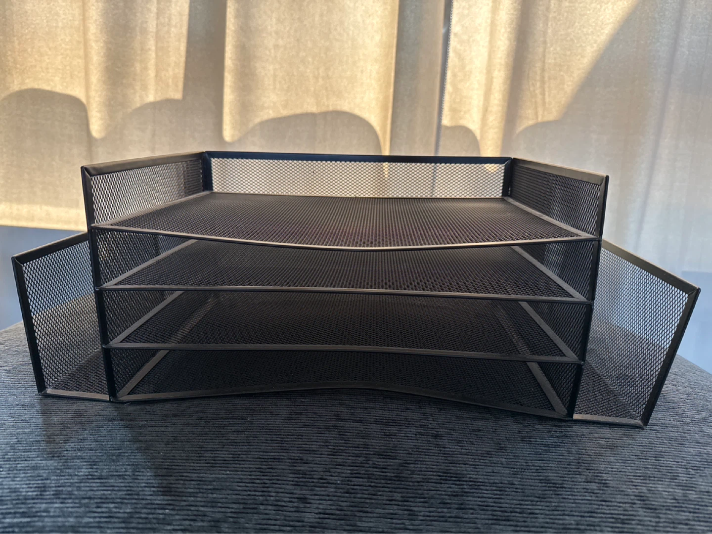 Black Mesh Desk Organizer Tray