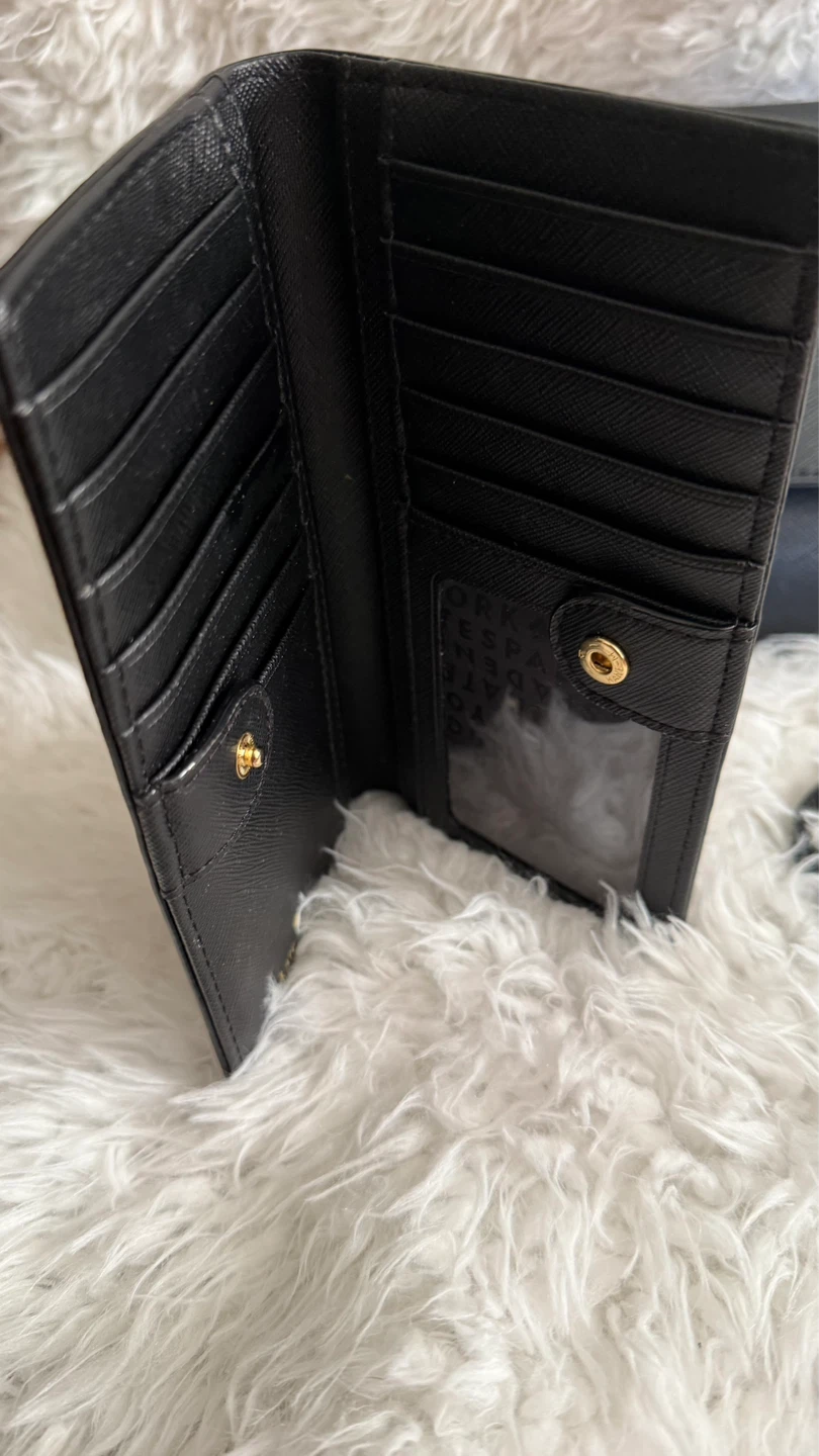 Kate Spade Black Leather Wallet with Detachable Strap