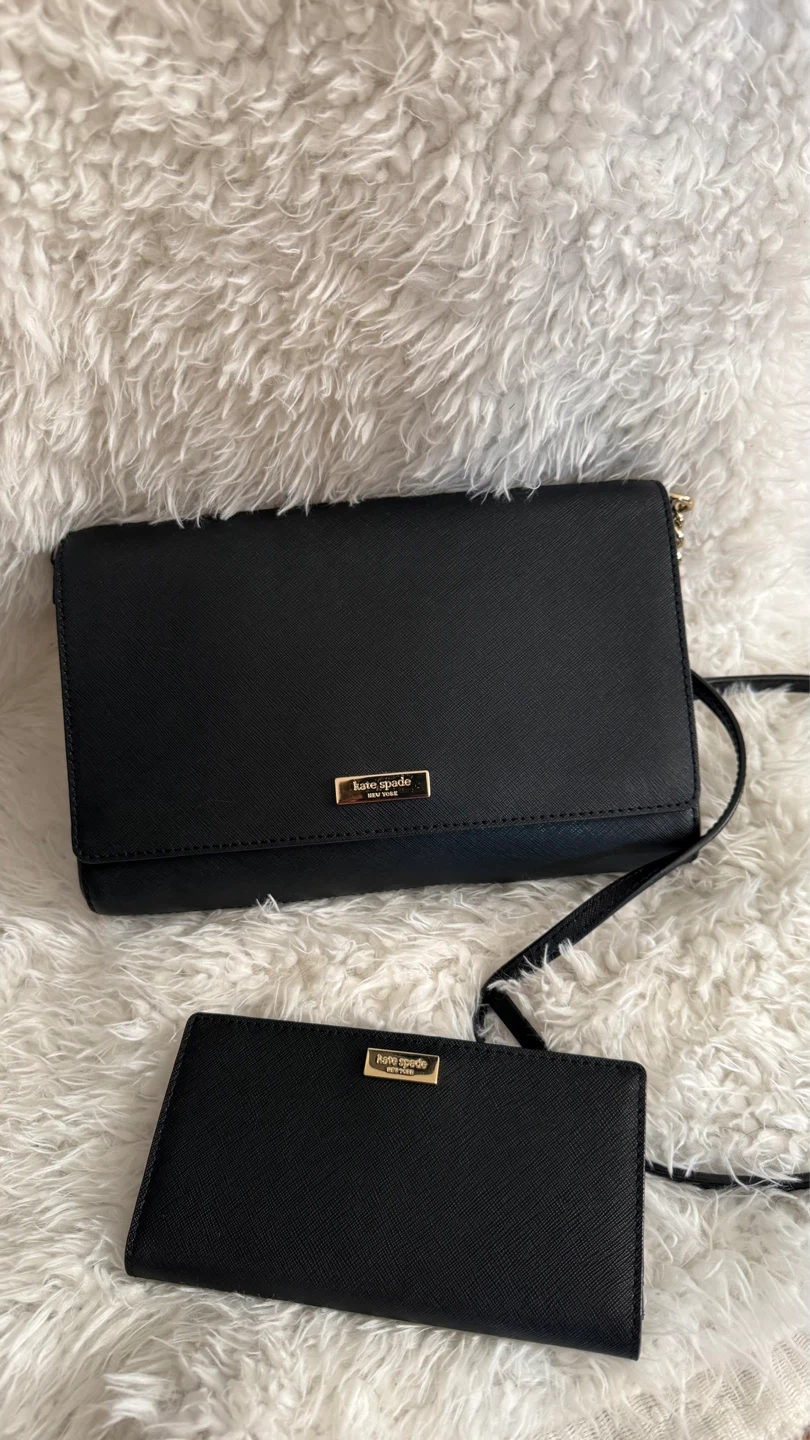 Kate Spade Black Leather Wallet with Detachable Strap - photo 3
