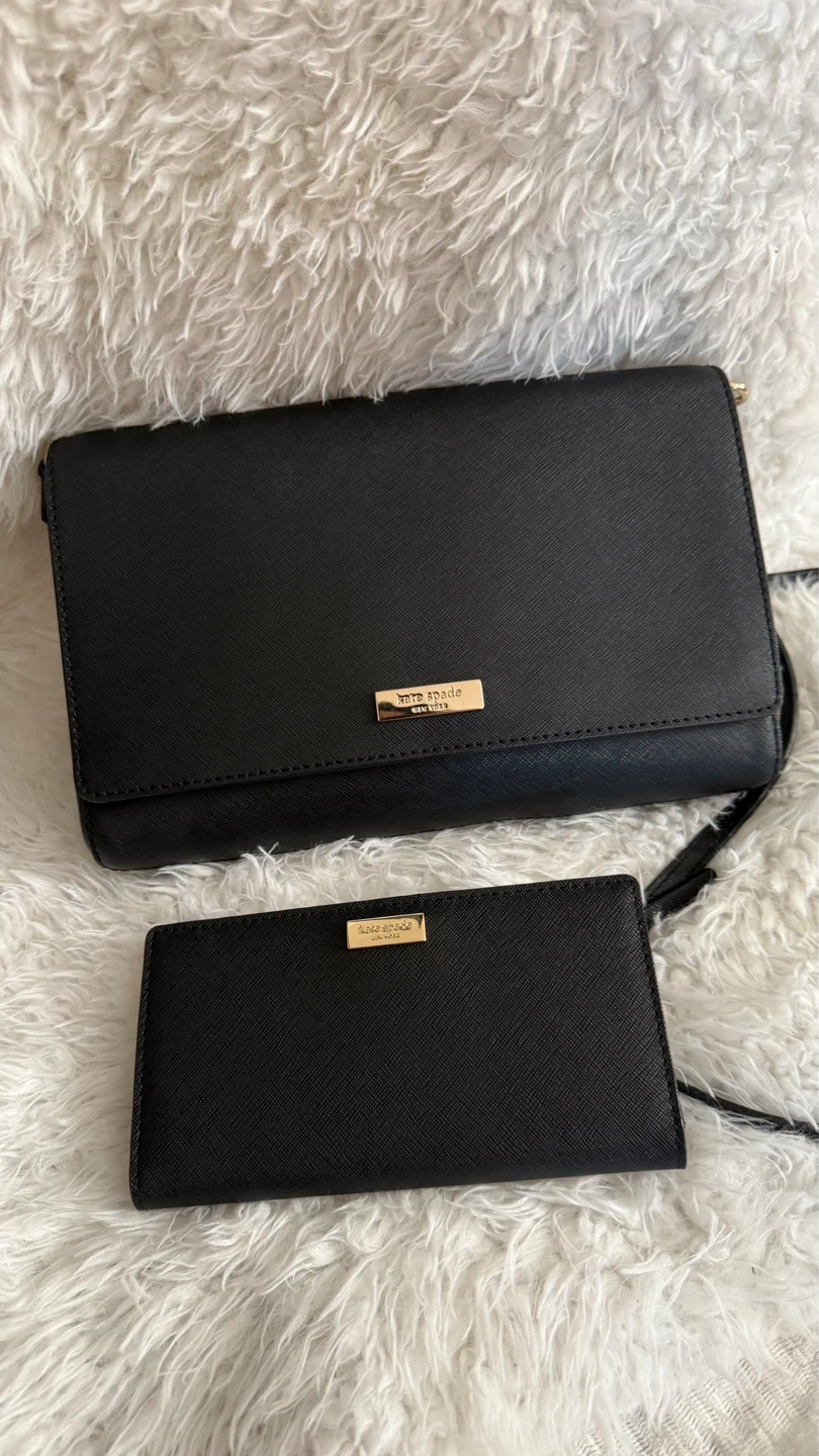 Kate Spade Black Leather Wallet with Detachable Strap - photo 2