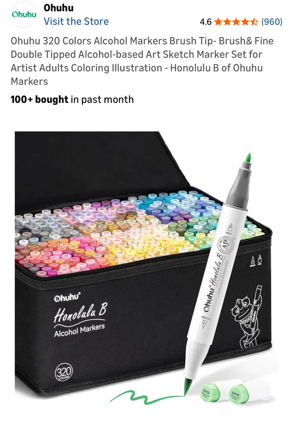Ohuhu 320 Colors Alcohol Markers Art Marker Set - photo 5