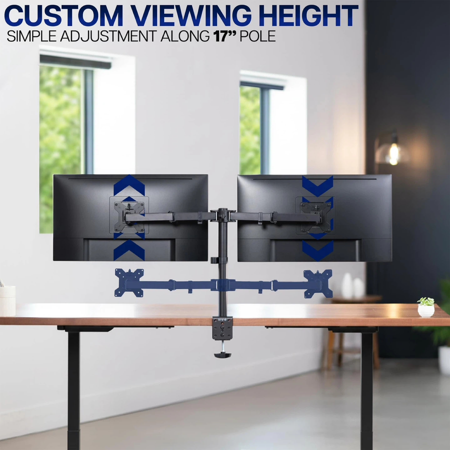 VIVO Dual Monitor Desk Mount, Holds 2 Computer Screens - photo 5
