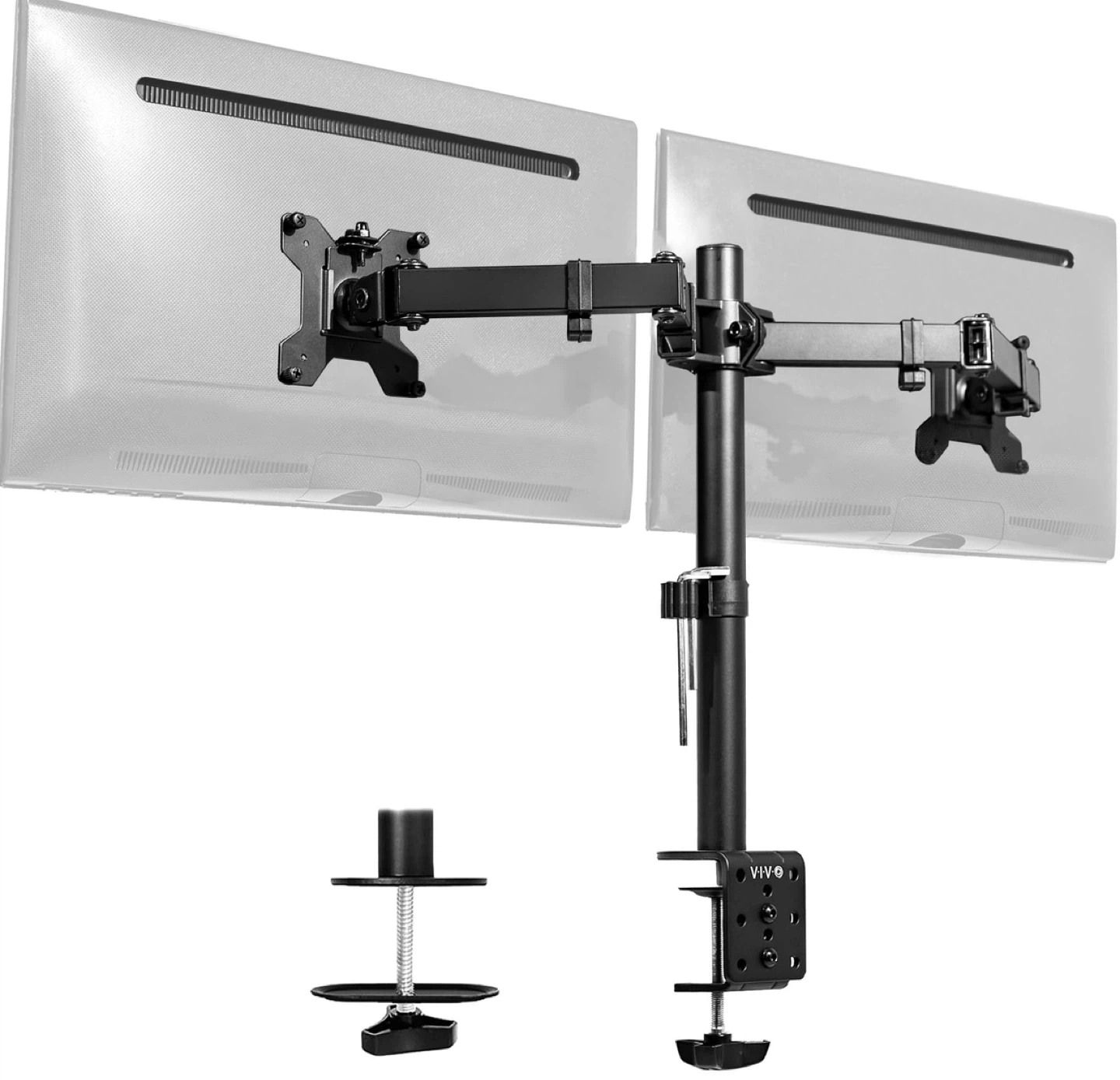 VIVO Dual Monitor Desk Mount, Holds 2 Computer Screens