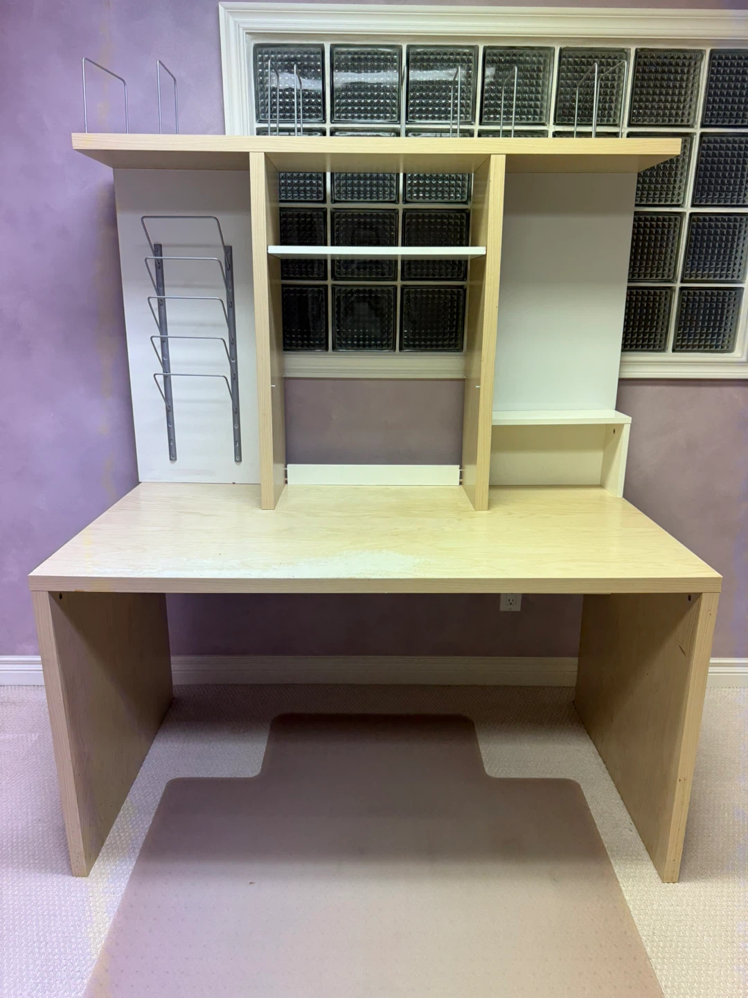 Wooden Desk with Hutch and Organizers