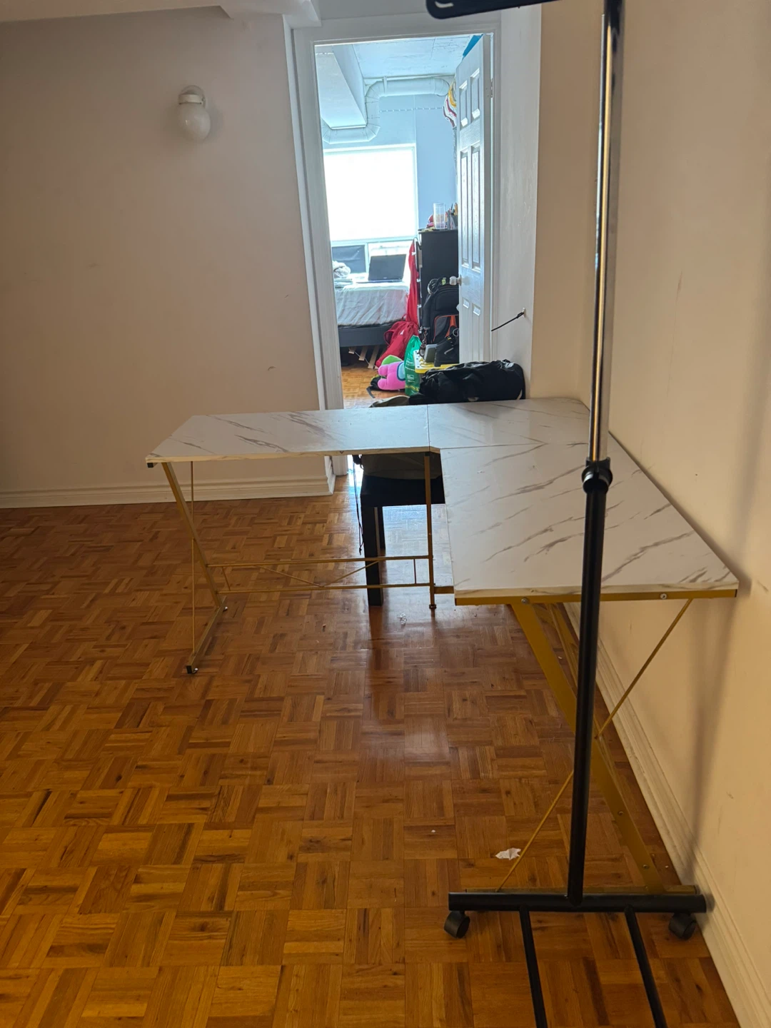 L-Shaped Desk with Marble Finish - photo 2