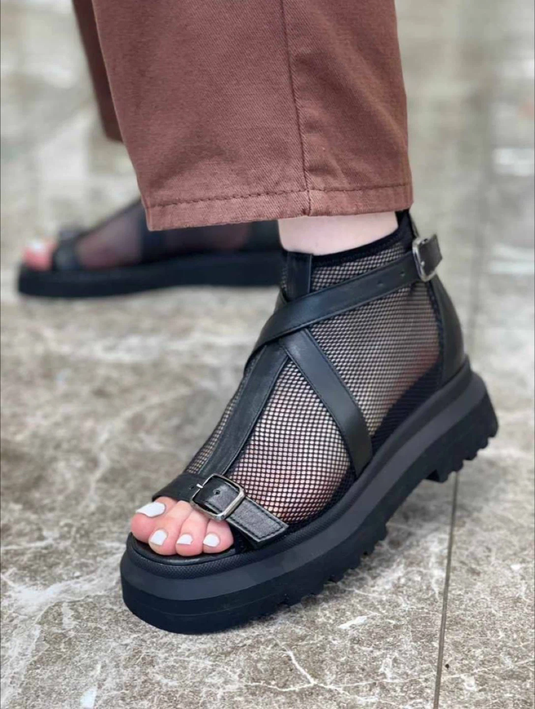 New black  Mesh Platform Gladiator Sandals - photo 2