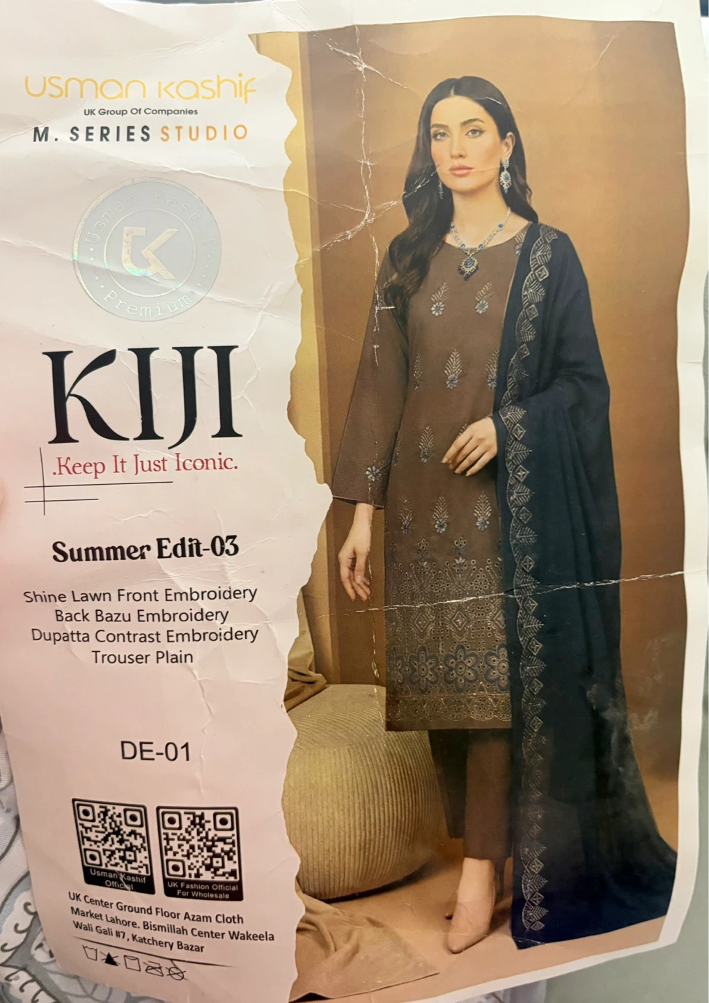 Usman Kashif Kiji Summer Lawn Shirt - photo 2