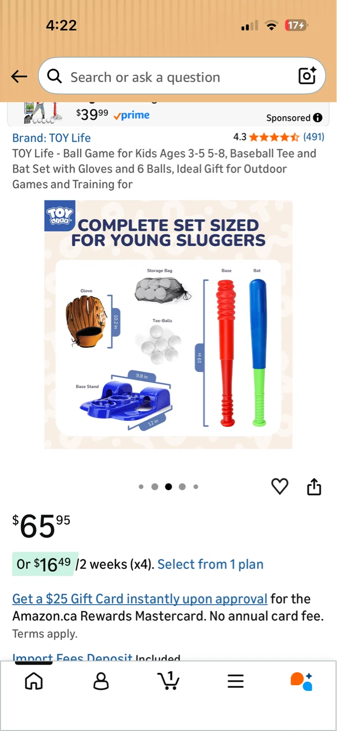 Baseball Tee and Bat Set with Gloves and 5 Balls - photo 3