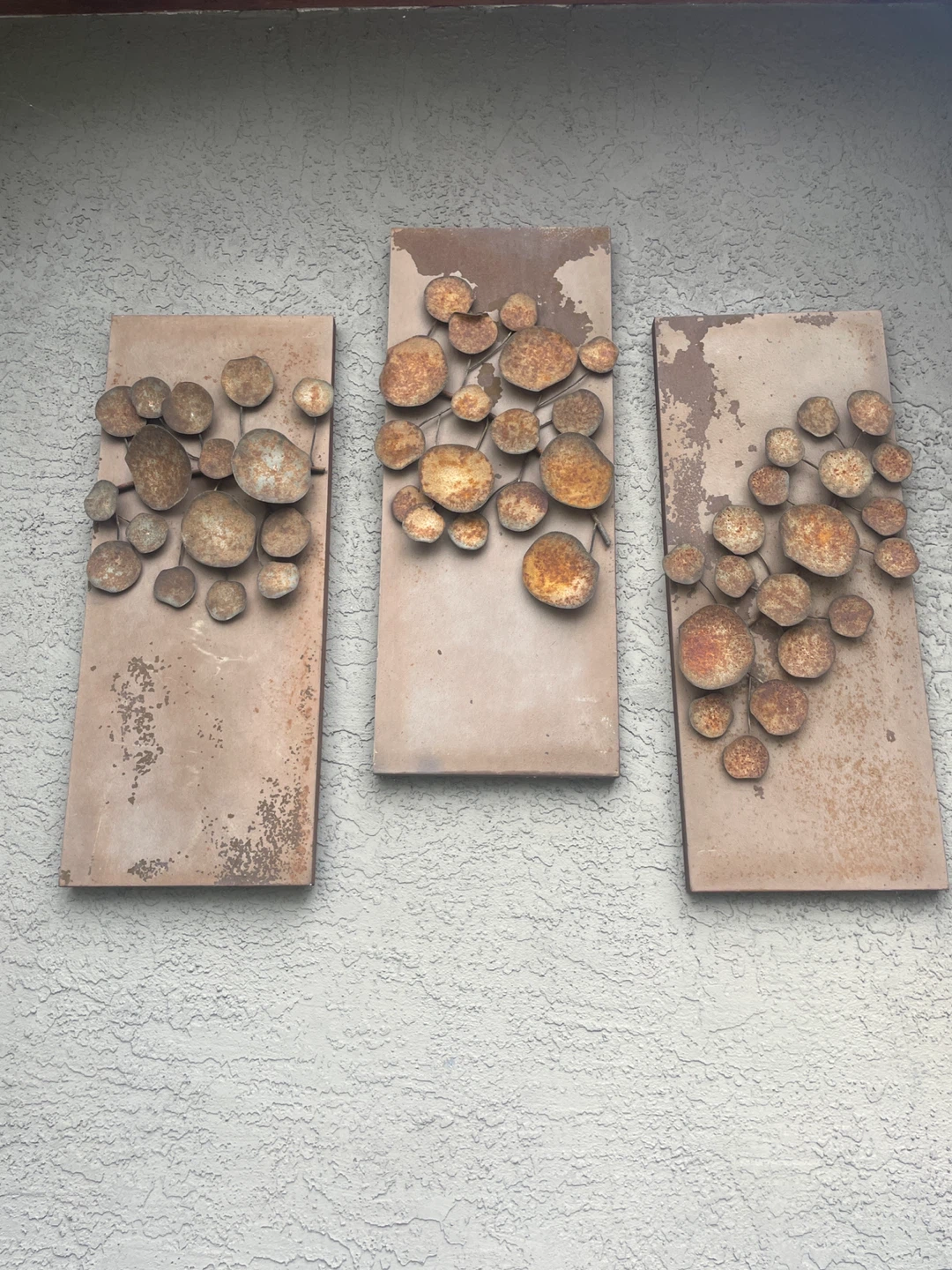 Set of 3 Rustic Metal Wall Art Panels