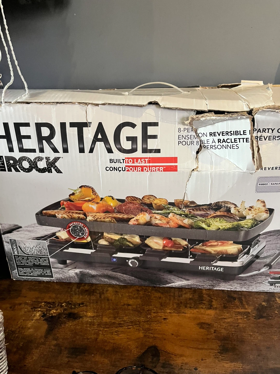 Heritage Rock 8-Person Reversible Raclette Party Grill
