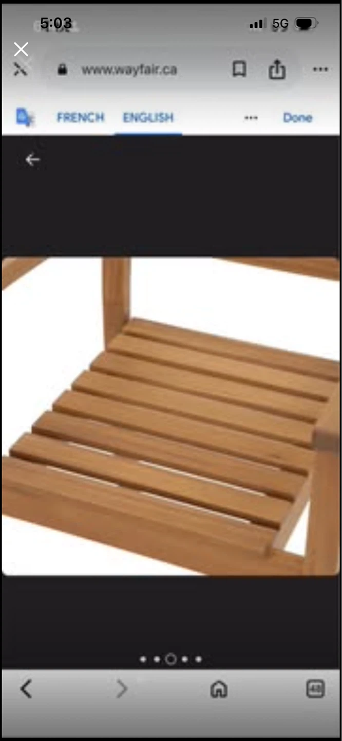 Stackable outdoor dining chair acacia cushion (Set of 2) $50 Ea - photo 4