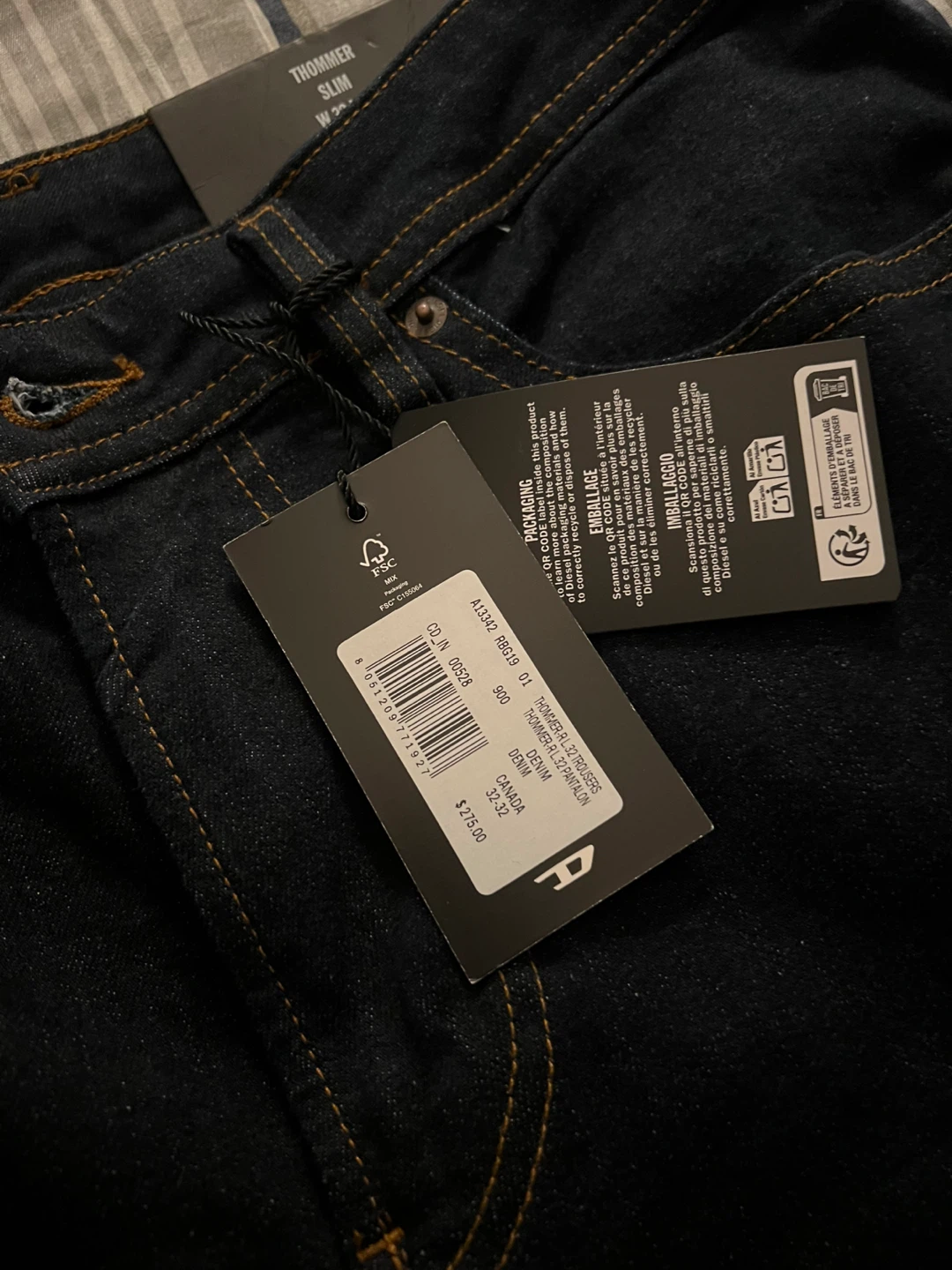 Diesel Thommer Slim Jeans W32-L32 Dark Wash Denim - photo 3